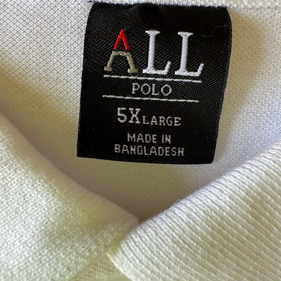 ALL White Polo Shirt Size 5XL - Picture 4 of 11